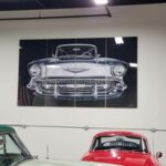 four piece car wall art hung by Art Hangers 